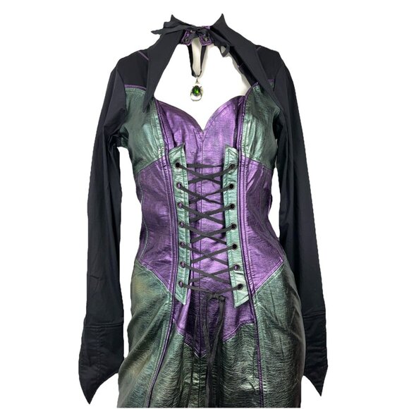 XL Vintage Lip Service  Vice Cyberpunk Dress Bug Necklace Steampunk Goth Insect - Picture 2 of 9